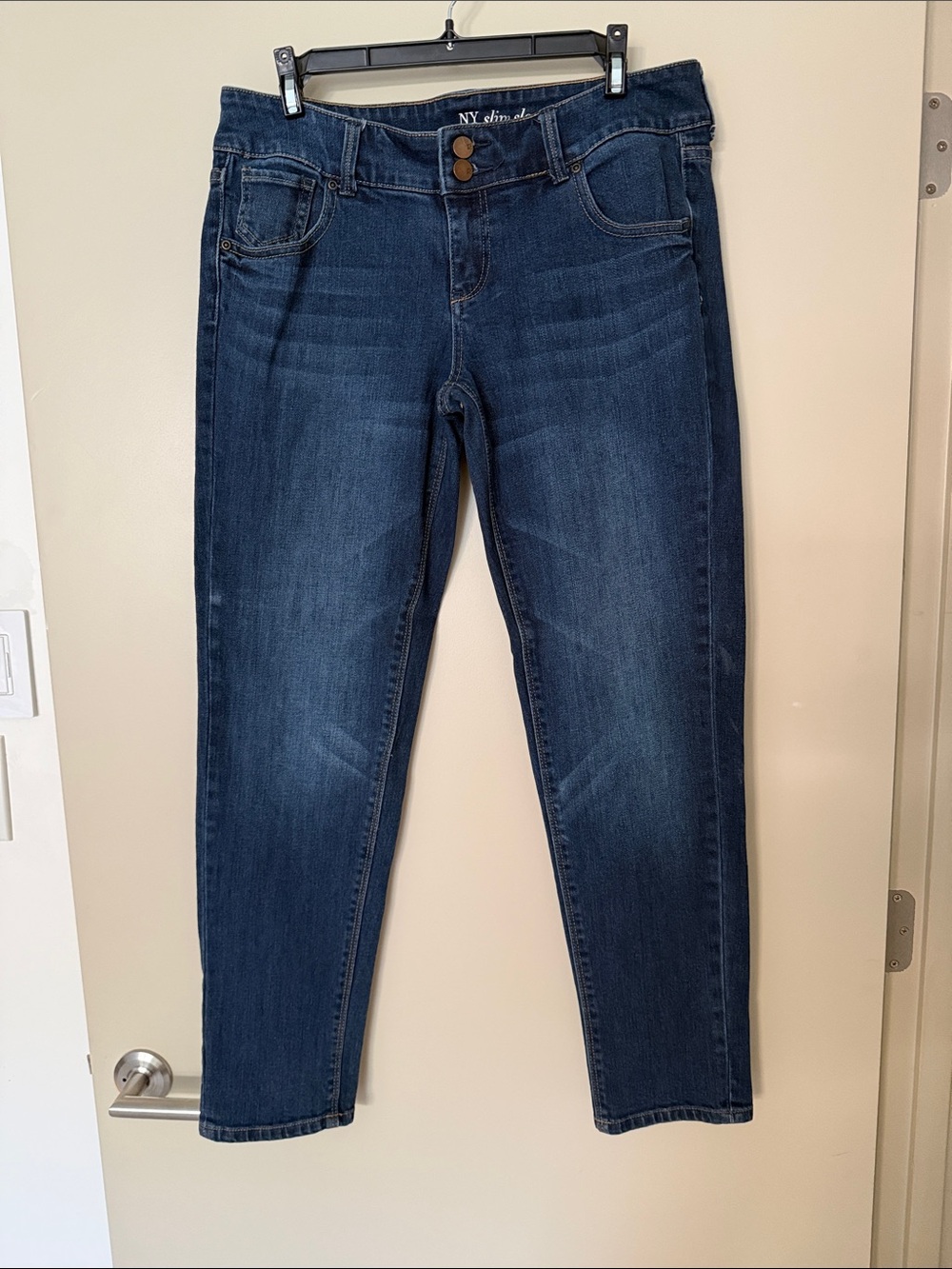NY&Co Dark Indigo Slim Slouch Jeans Sz 6